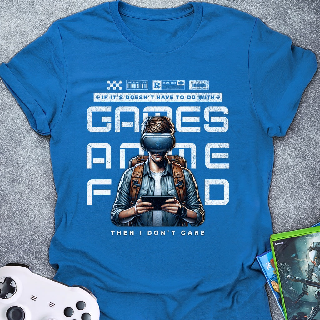 Anime, Games, or Food Male T-Shirt