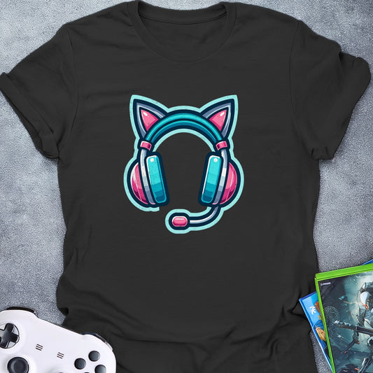 Gaming Cat Headphone T-Shirt