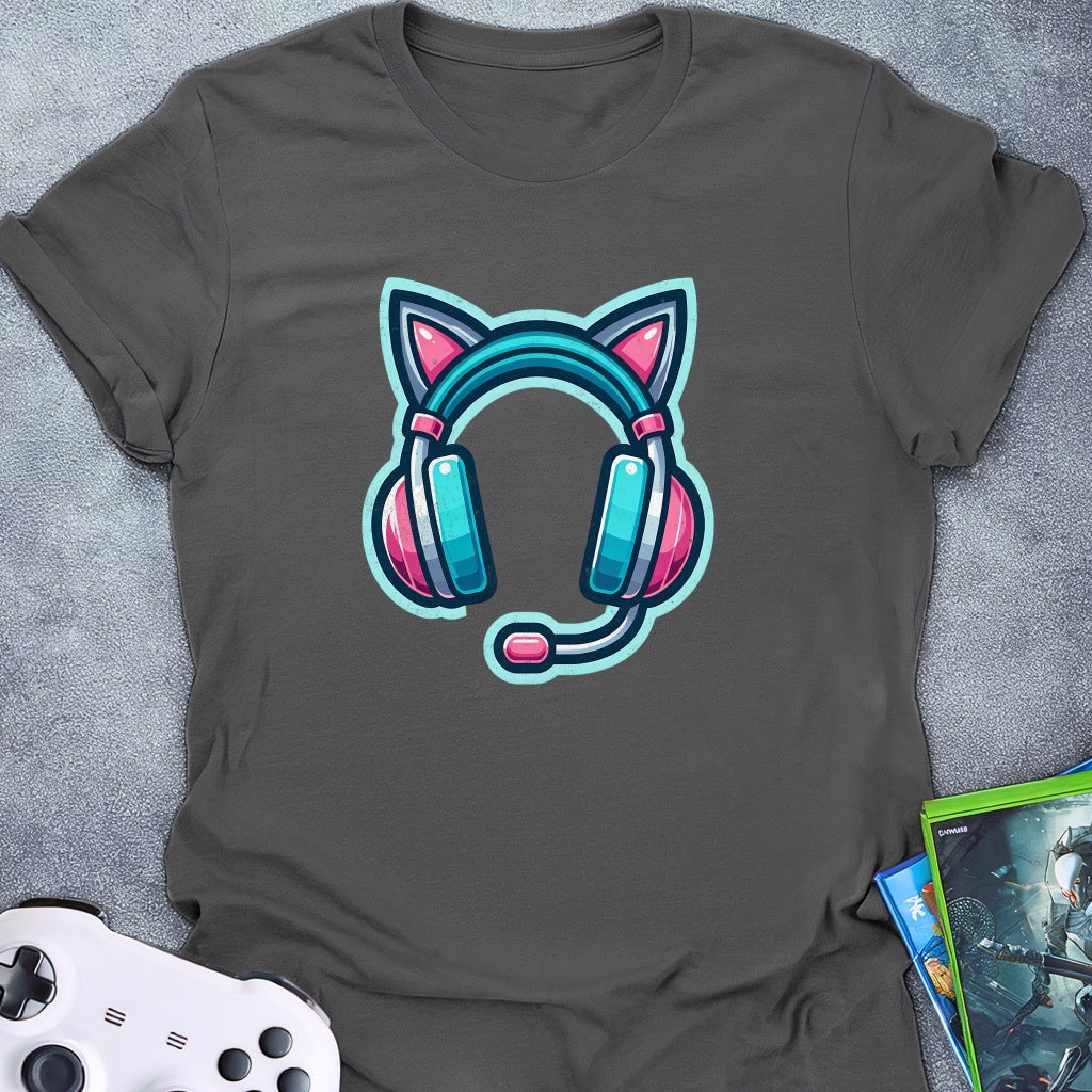 Gaming Cat Headphone T-Shirt
