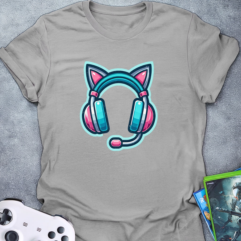 Gaming Cat Headphone T-Shirt