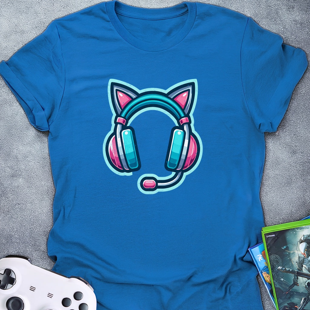 Gaming Cat Headphone T-Shirt