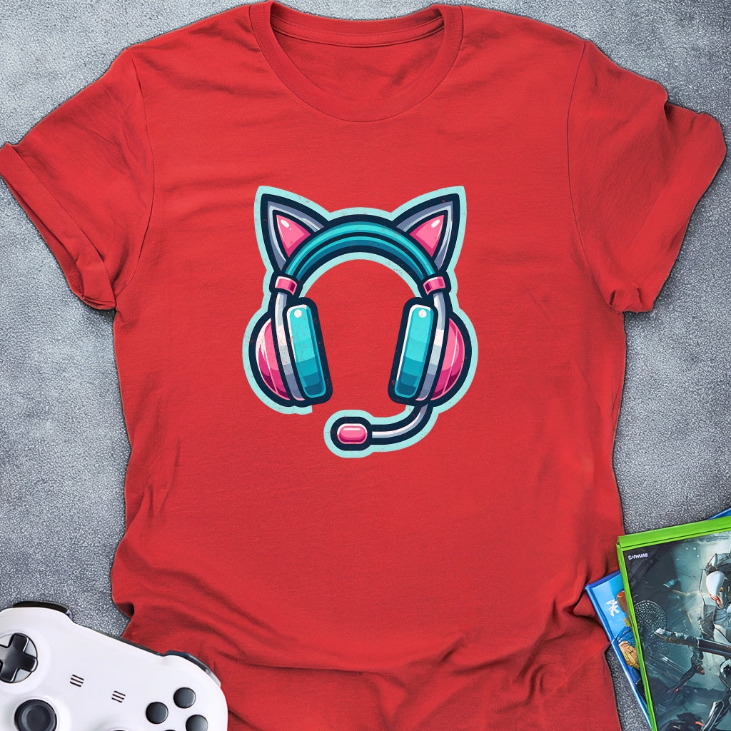 Gaming Cat Headphone T-Shirt
