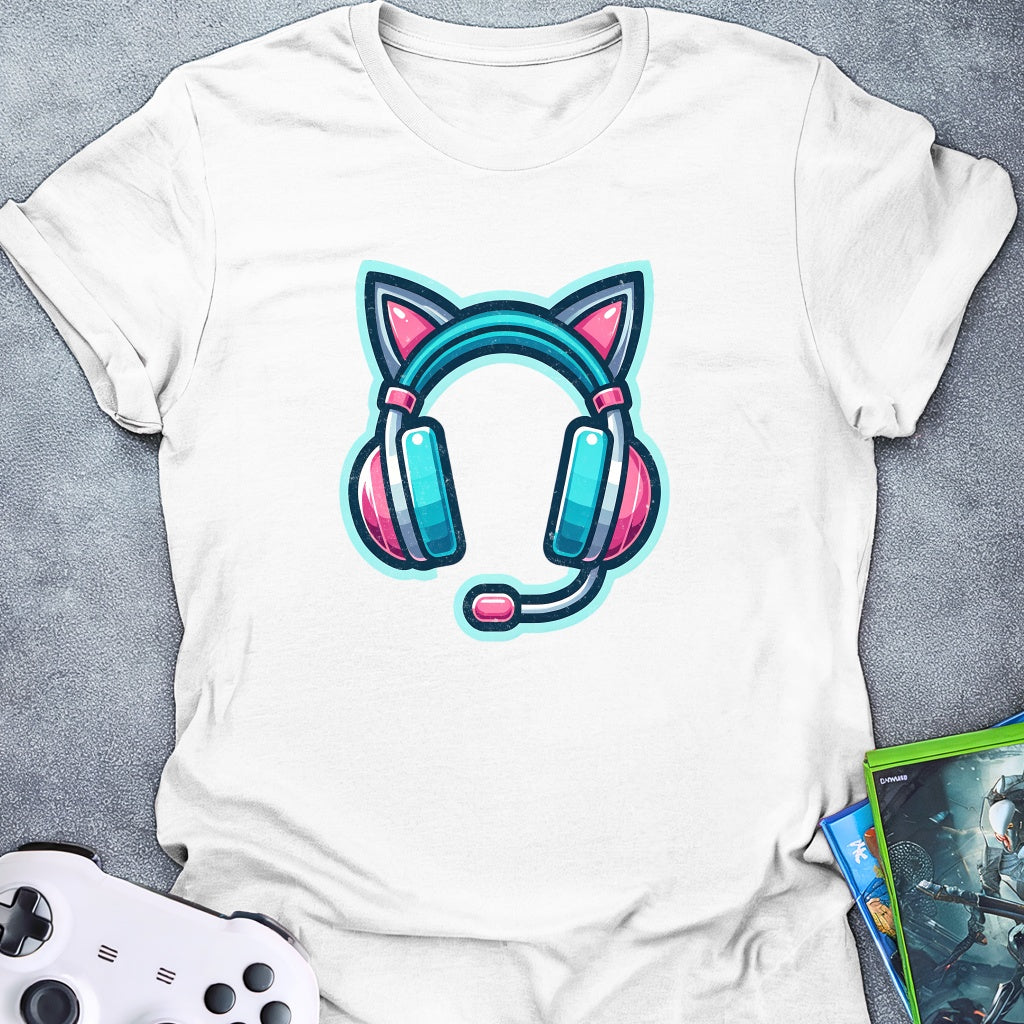 Gaming Cat Headphone T-Shirt