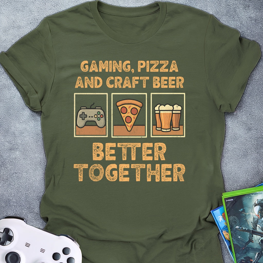 Gaming Pizza and Craft Beer T-Shirt