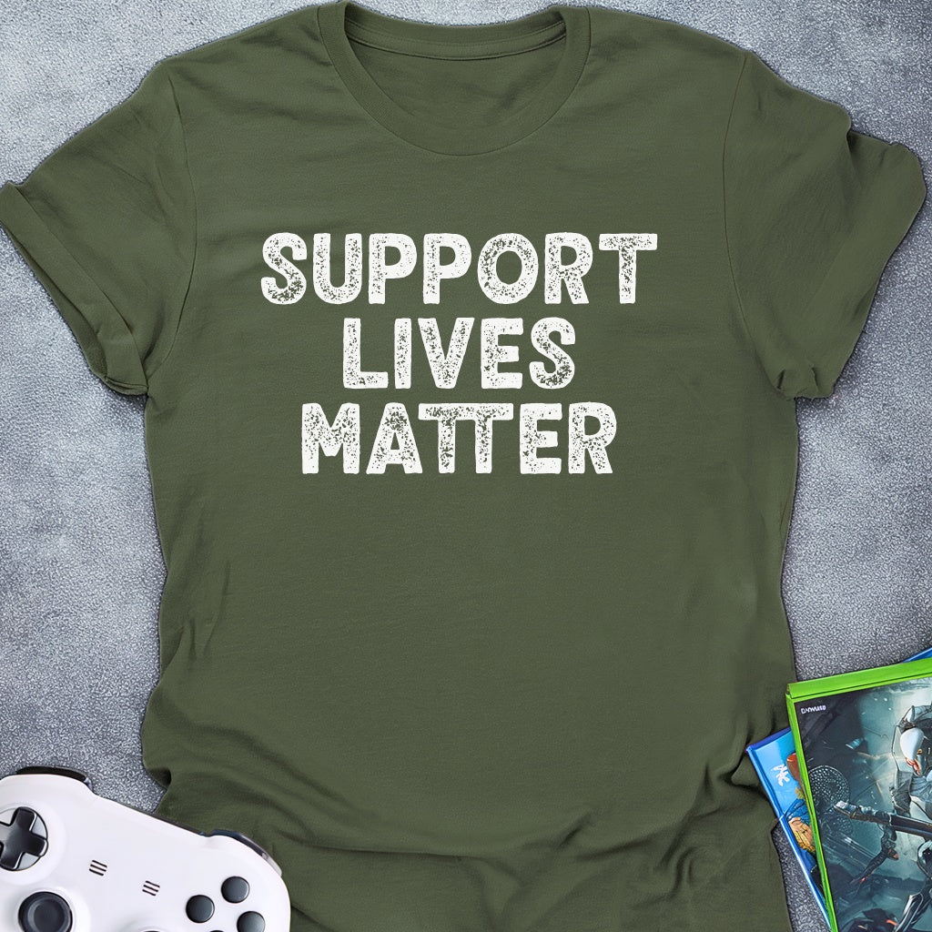 Support Lives Matter Text T-Shirt