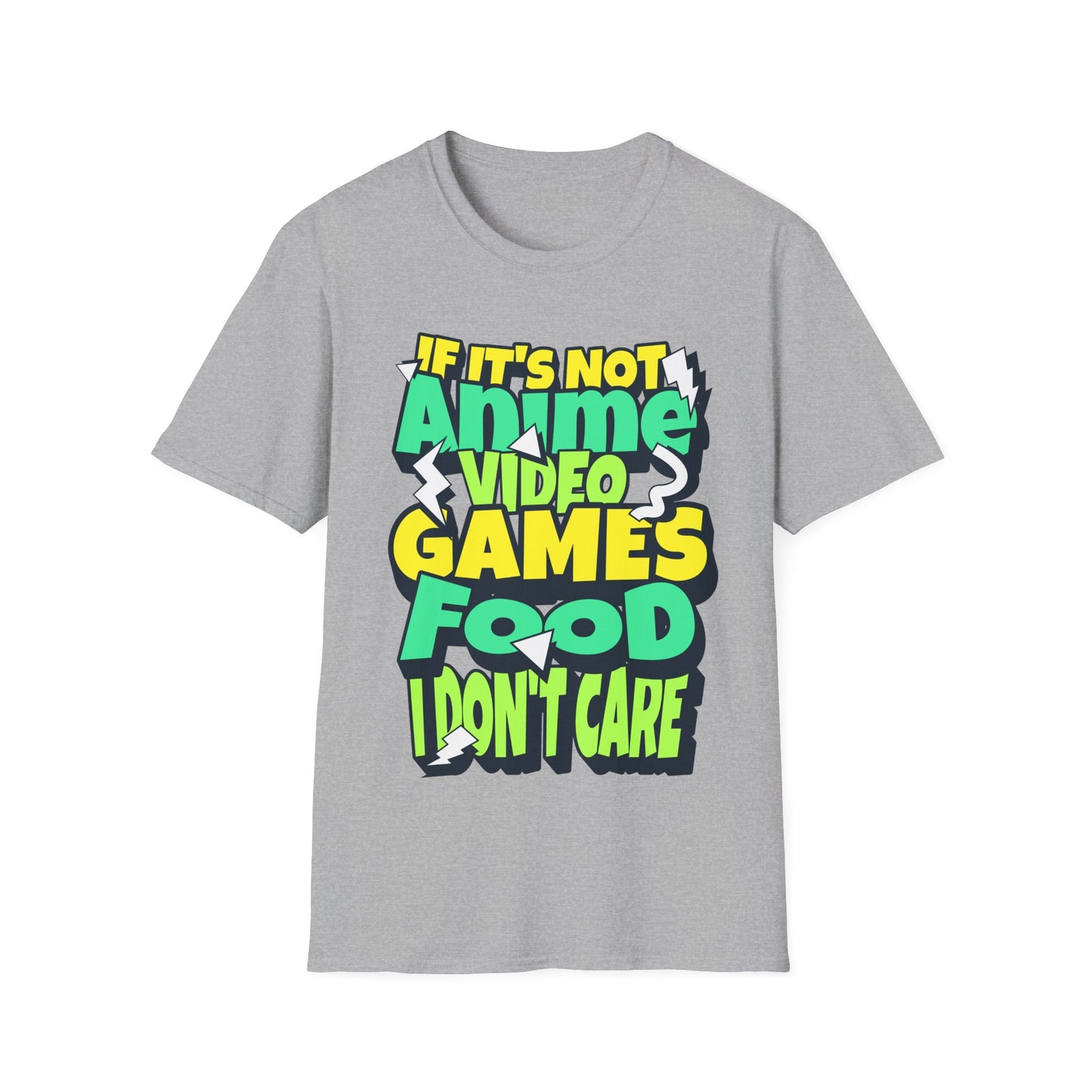 Anime, Games Or Food Text T-Shirt