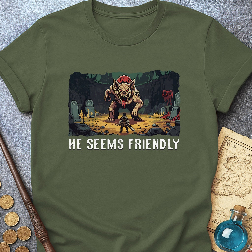 He Seems Friendly Cursed Hound T-Shirt