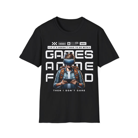 Anime, Games, or Food Male T-Shirt