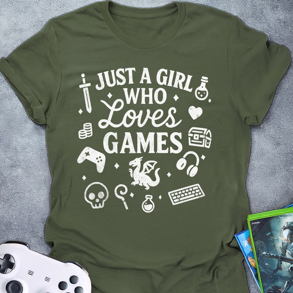 Just A Girl Loves Games T-Shirt