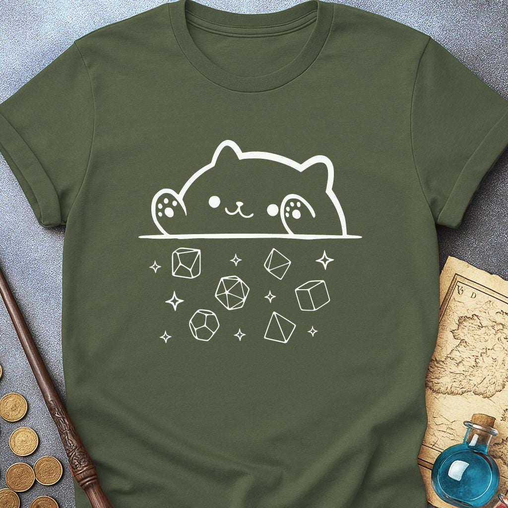 Cat Rolling Dice Line T-Shirt
