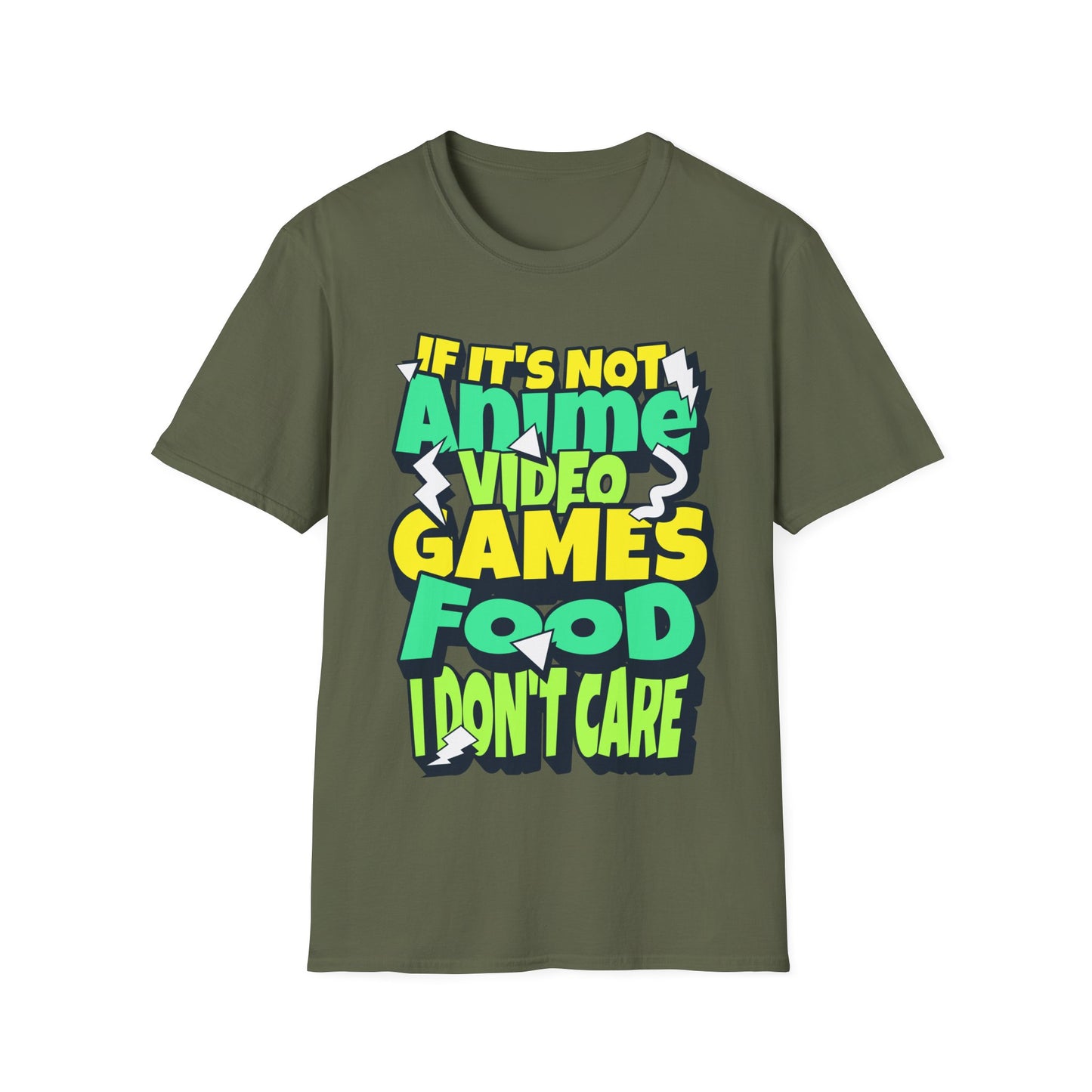 Anime, Games Or Food Text T-Shirt