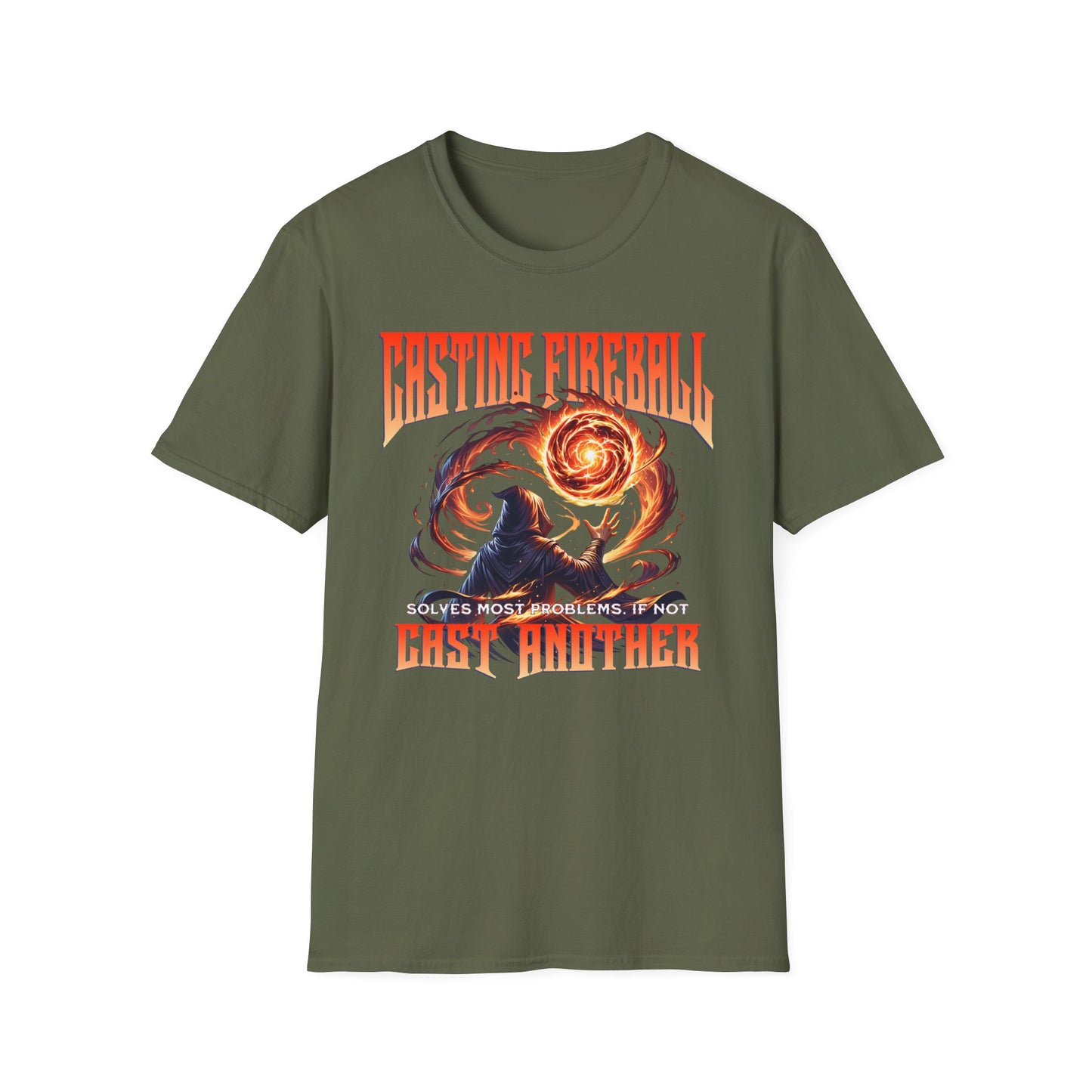 Casting Fireball Wizard T-Shirt