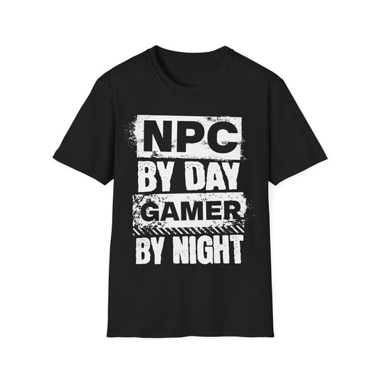 Gamer By Night Text T-Shirt