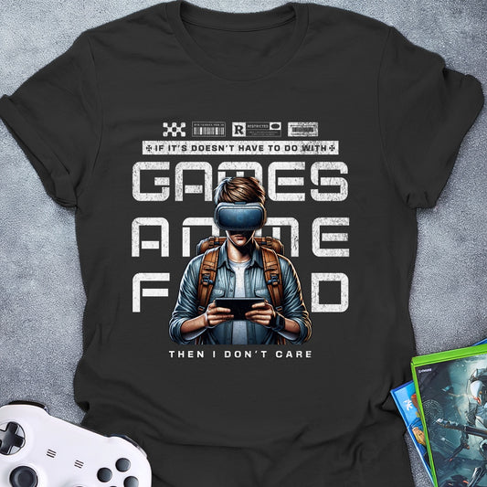 Anime, Games, or Food Male T-Shirt
