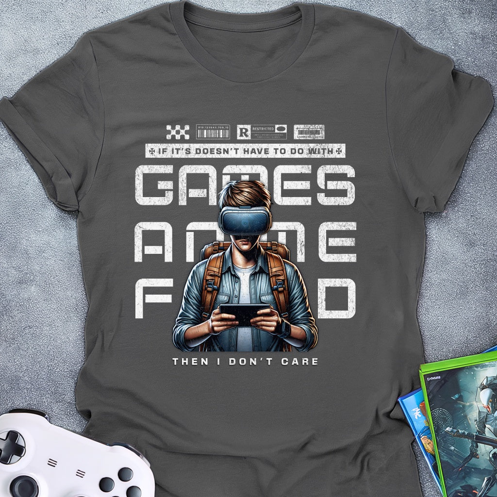 Anime, Games, or Food Male T-Shirt