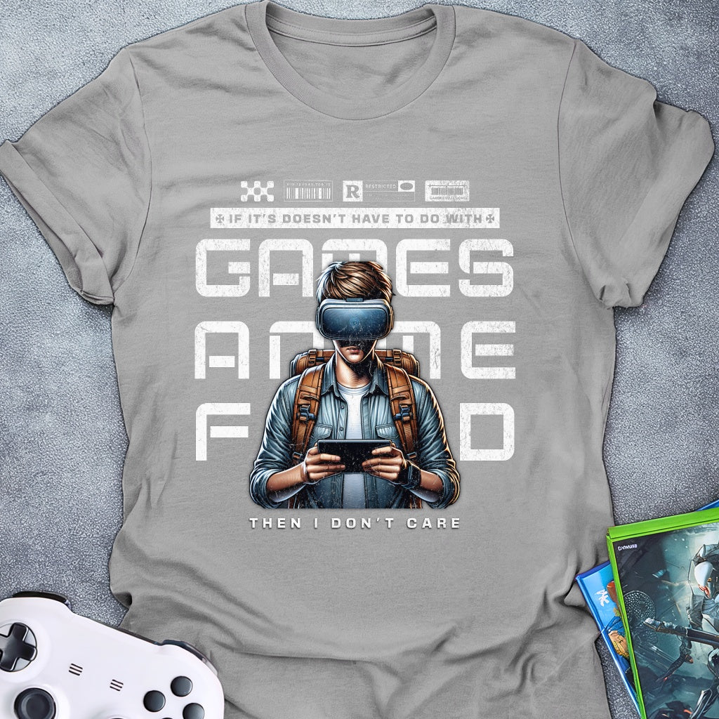 Anime, Games, or Food Male T-Shirt