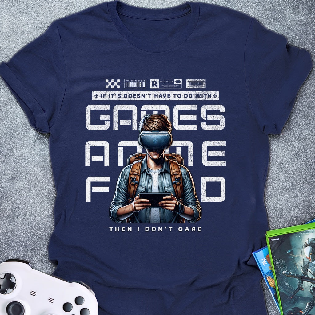 Anime, Games, or Food Male T-Shirt