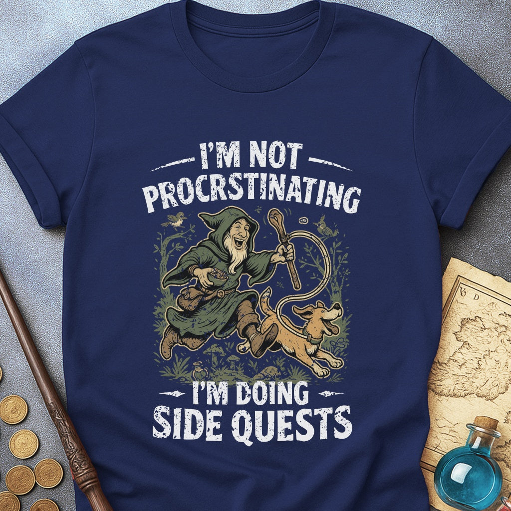 I'm Doing Side Quests Druid Dog T-Shirt (Intentional Distressed Look)