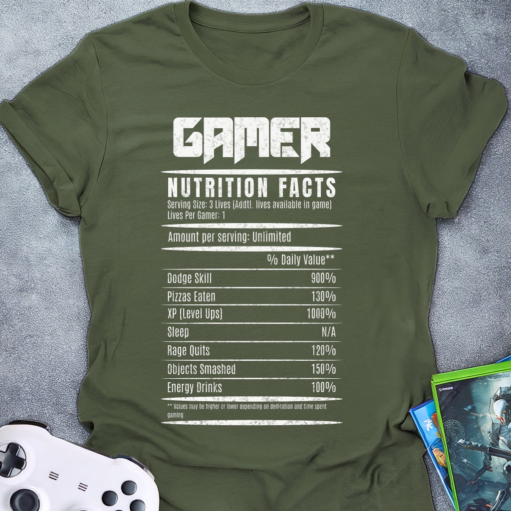 Gamer Nutrition Facts T-Shirt