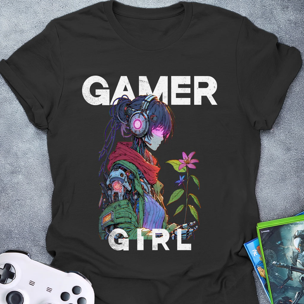 Gamer Girl Flower T-Shirt