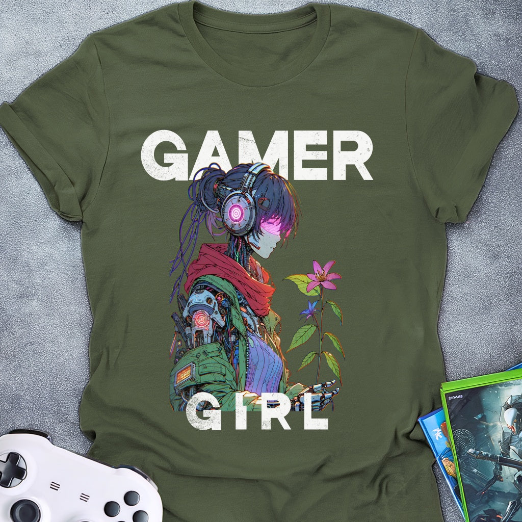 Gamer Girl Flower T-Shirt
