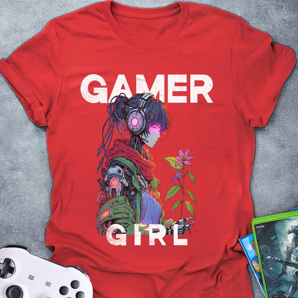 Gamer Girl Flower T-Shirt