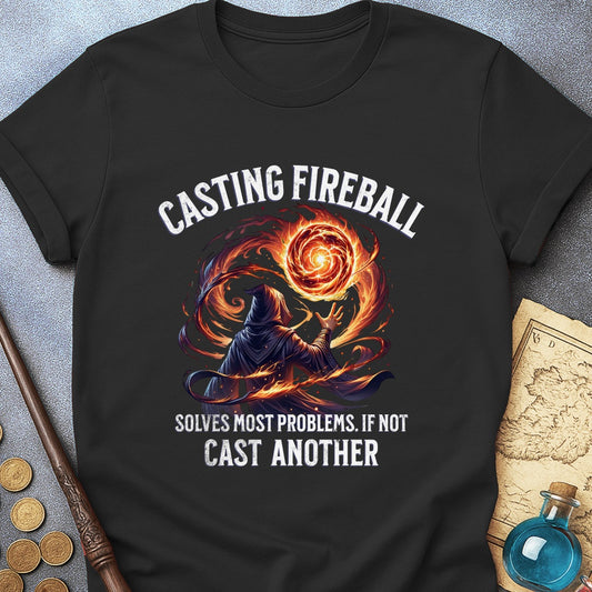 Casting Fireball Wizard T-Shirt