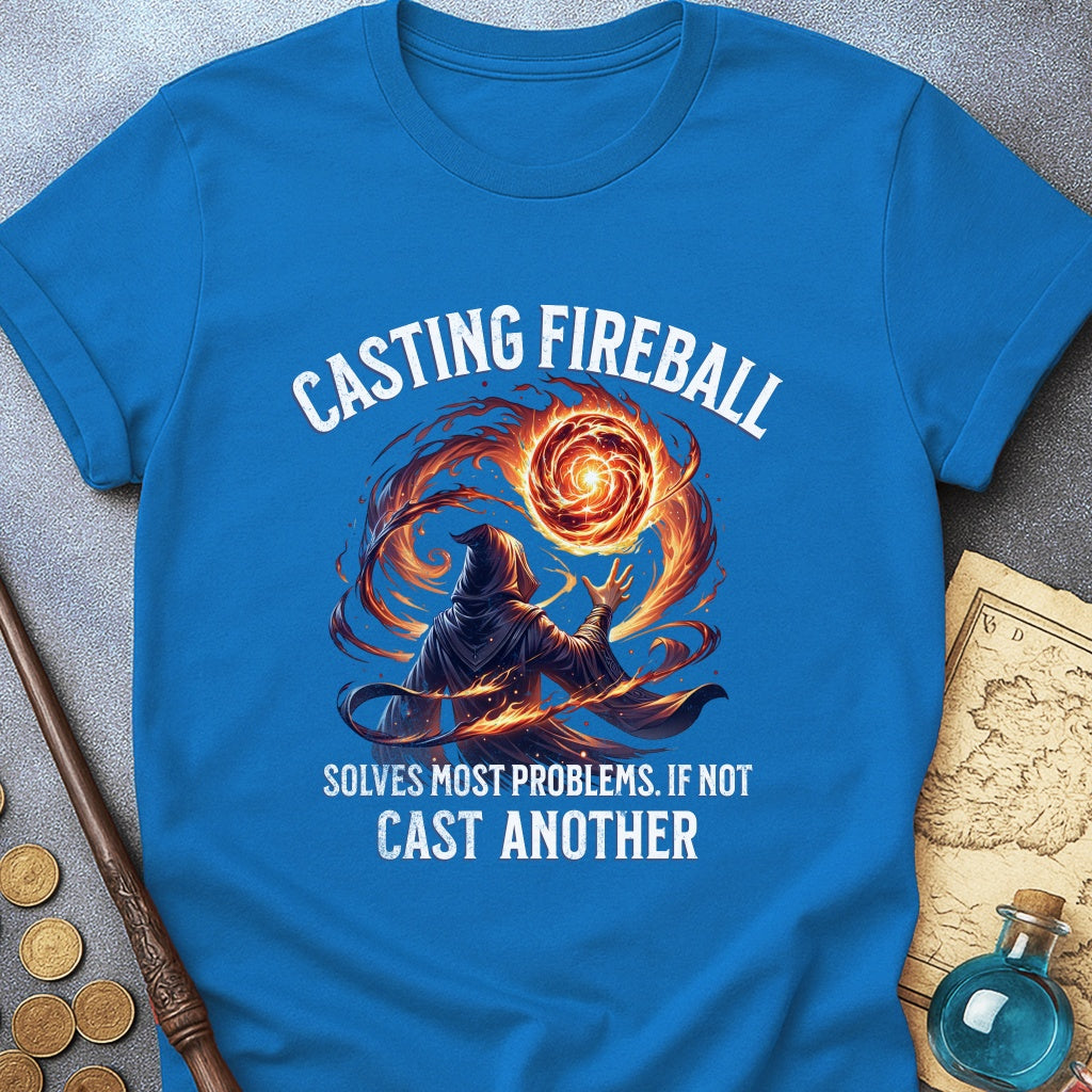 Casting Fireball Wizard T-Shirt