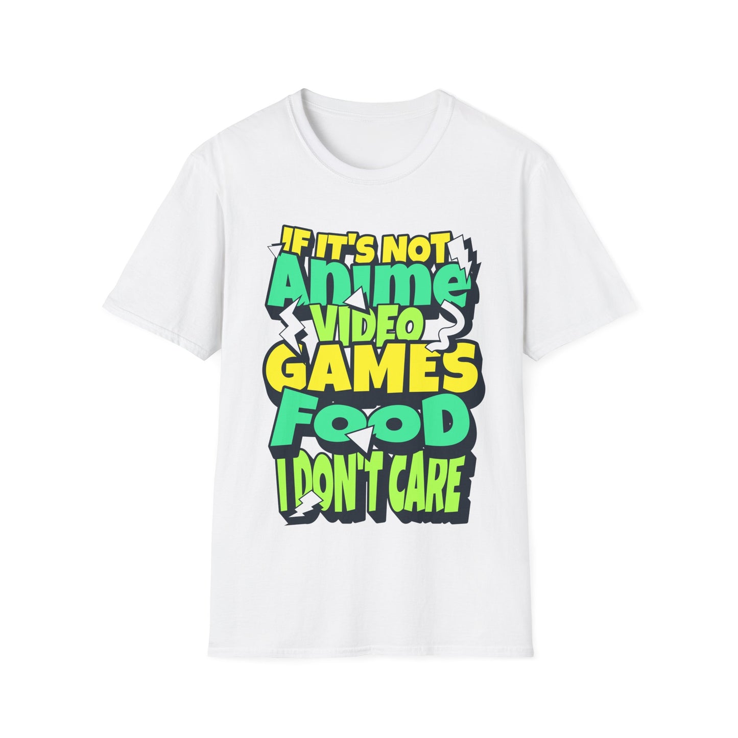 Anime, Games Or Food Text T-Shirt