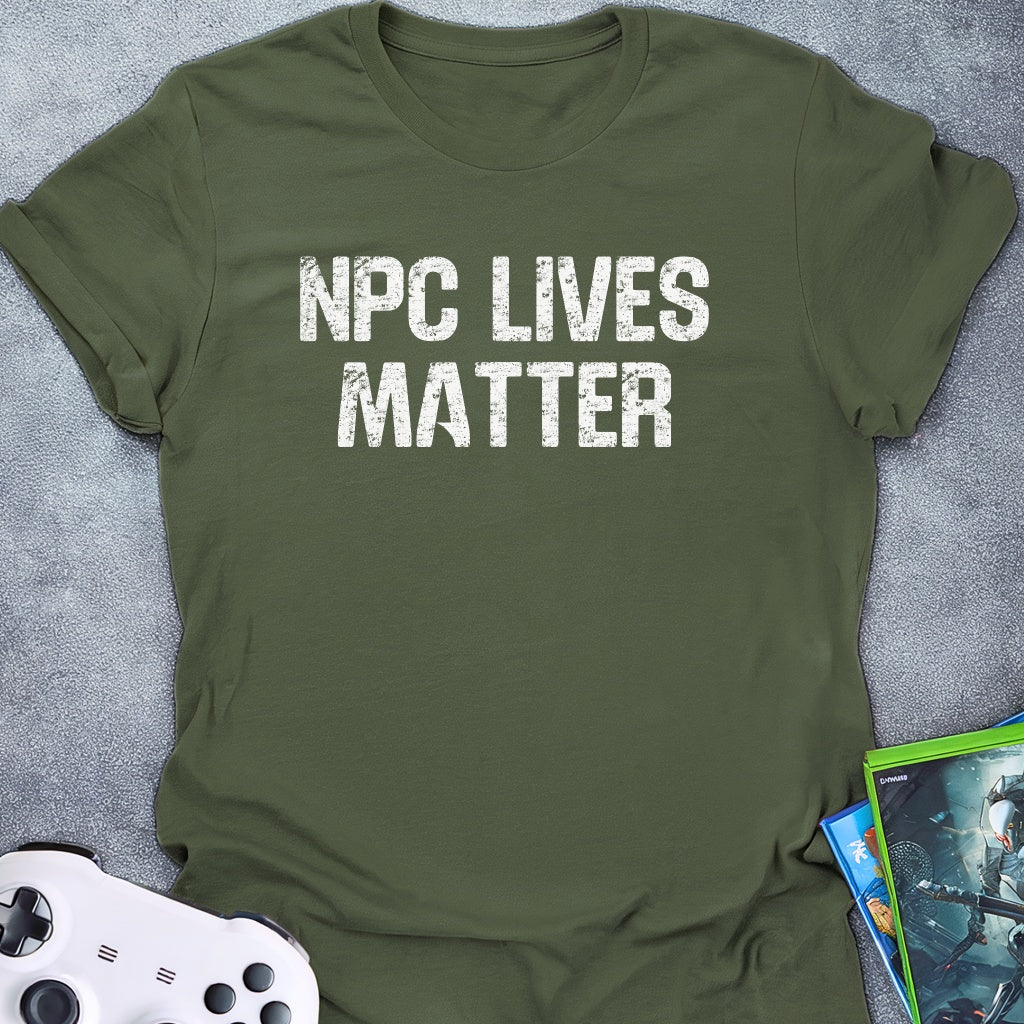 NPC Lives Matter Text T-Shirt