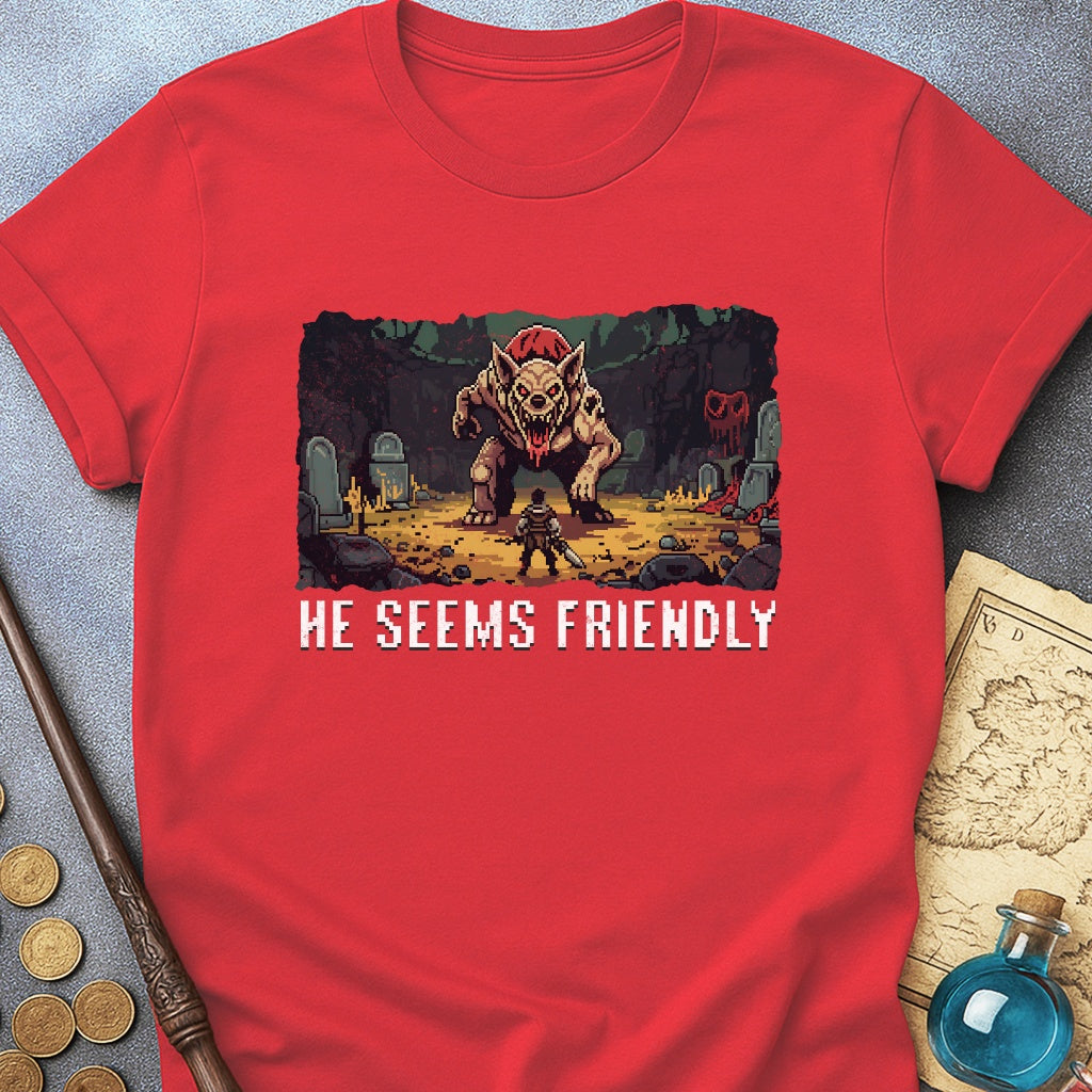 He Seems Friendly Cursed Hound T-Shirt