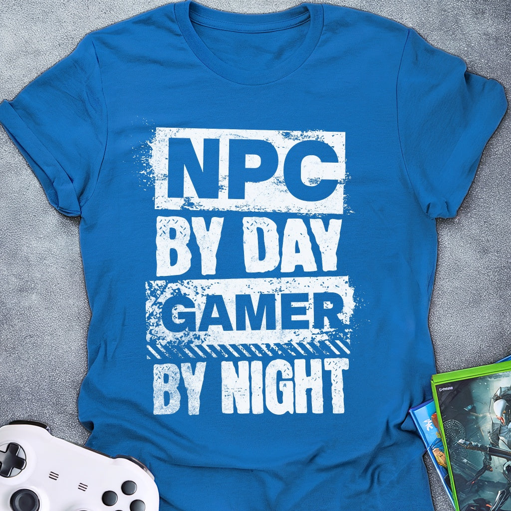 Gamer By Night Text T-Shirt