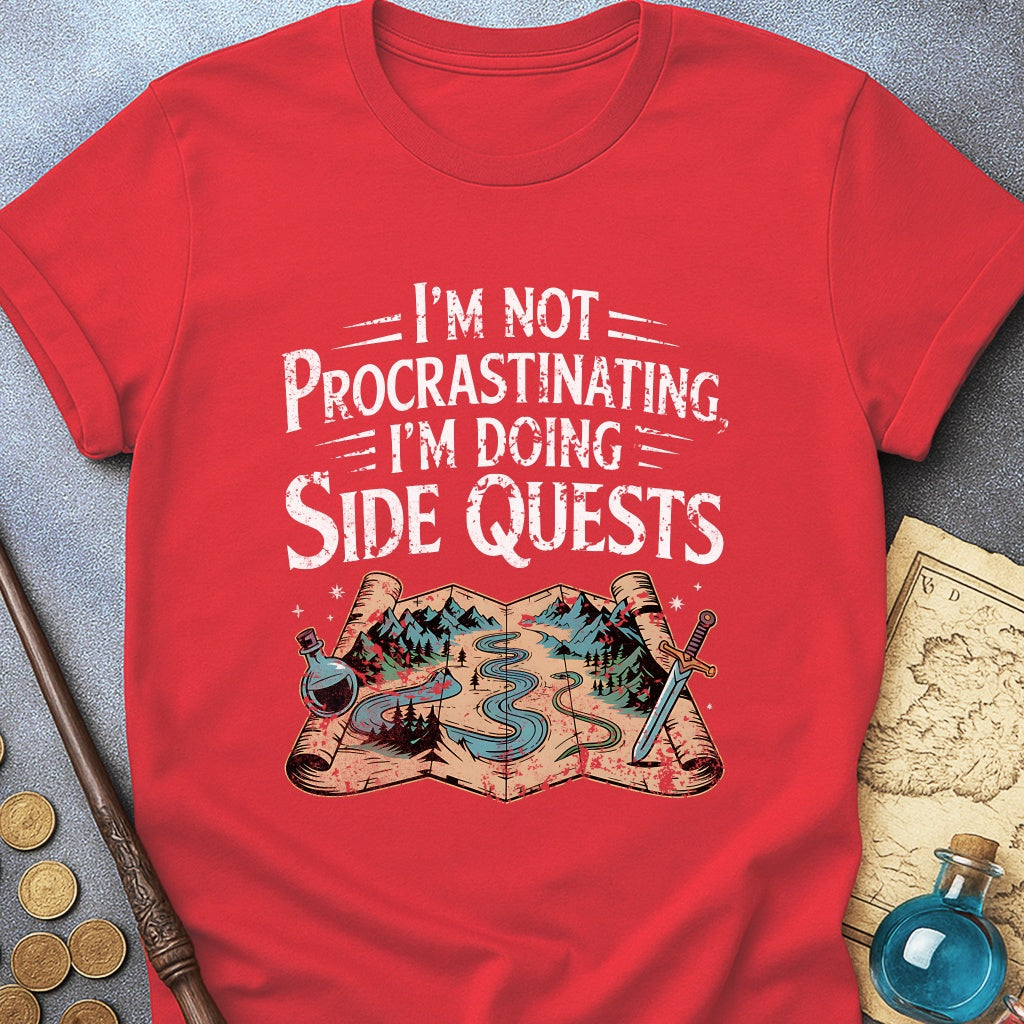 I'm Doing Side Quests Map T-Shirt (Intentional Distressed Look)